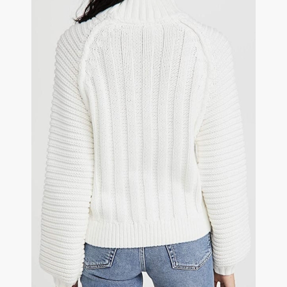 Free People Sweater Sweetheart Mock Neck Chunky Knit Ivory Sizes Sm Md & Lg NWT - Picture 4 of 12